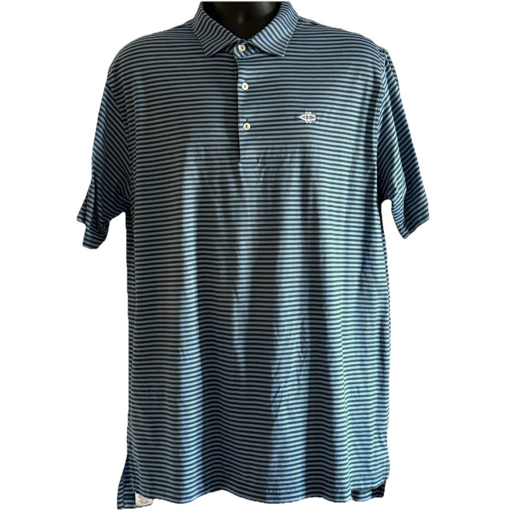 Peter Millar Golf Polo Shirt, 100% Cotton, Blue Green Made in Korea, Men's Sz L